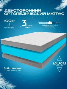 Беспружинный ортопедический матрас 95х180 см VITAFLEX Anatomic Luх Tricot , ППУ, двусторонний, с ручками, в рулоне