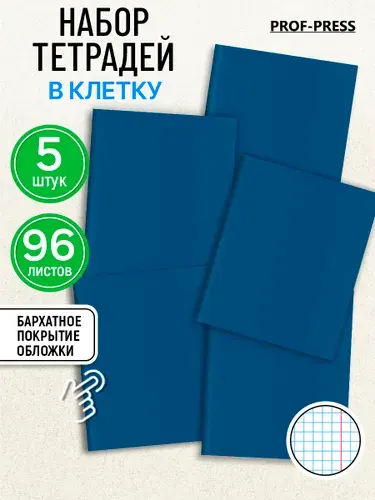 Prof-Press Тетрадь в клетку 96 листов 5 штук
