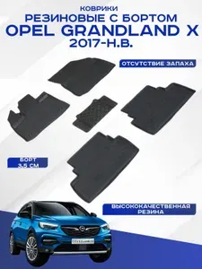 Автомобильные коврики OPEL GRANDLAND X , Опель Грандланд Х резиновые с высоким бортом Seintex 97229
