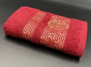 Полотенце махровое банное в подарок Хазар Бордовое 70*140 см