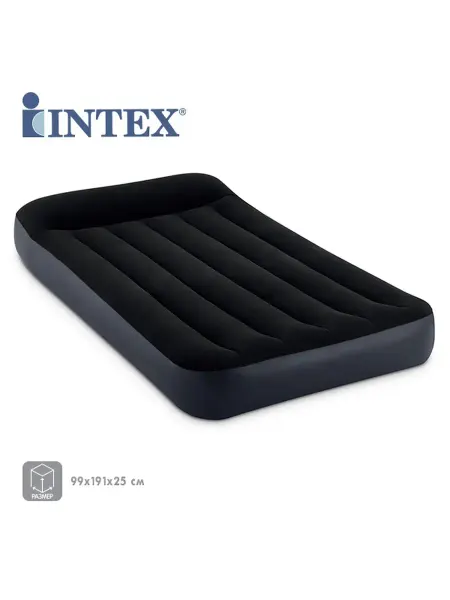 Intex Надувной матрас 99х191х25 см с подголовником