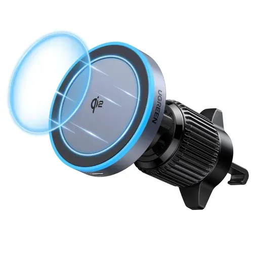Беспроводное зарядное устройство UGREEN W708 (35970) 15W Magnetic Car Wireless Charger Qi2 For Air Vent Mount. Цвет: черный