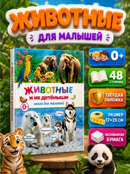 Владис Животные и их детёныши. Книга для малышей