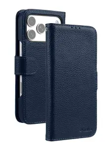 Кожаный чехол книжка Wallet Book Type для iPhone 17 Pro Max, оранжевый