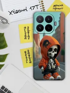 Силиконовый чехол для Xiaomi 17T силиконовый, черный, с принтом