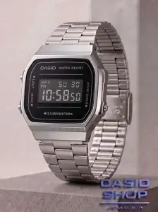 Электронные японские часы Casio Vintage A-168WEM-1E с секундомером, будильником, таймером с гарантией