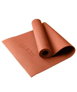Коврик для йоги и фитнеса высокой плотности Starfit FM-103 PVC HD, 183x61x0,4 см, индийский каштан