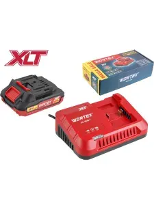 WORTEX Комплект аккумулятор18В 2Ач и зарядное устройство 1х2 А для линейки инструментов WORTEX XLT (2329017)