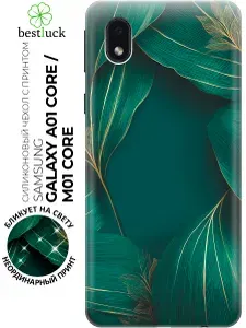 Силиконовый чехол на Samsung Galaxy A01 Core / M01 Core с принтом "Изумрудная симфония"