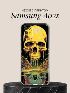 Силиконовый чехол на Samsung A02s Череп для Самсунг А02С
