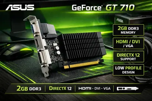 ASUS Видеокарта Видеокарта ASUS GeForce GT 710 2GB GDDR5 (Silent / Low Profile) 2 ГБ