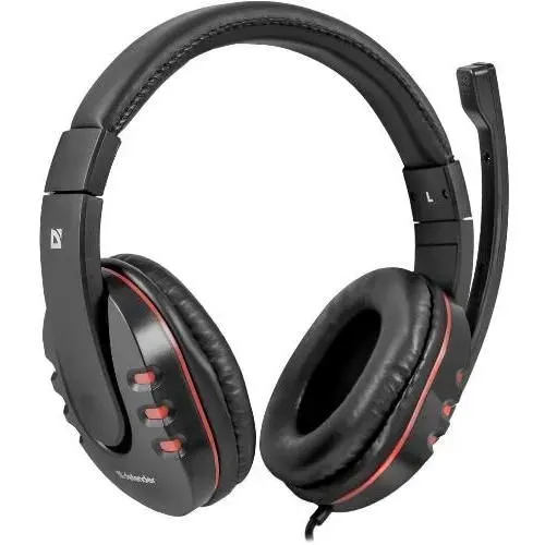 Игровые наушники с микрофоном Defender G-160 Warhead полноразмерная компьютерная гарнитура 2.5 метра