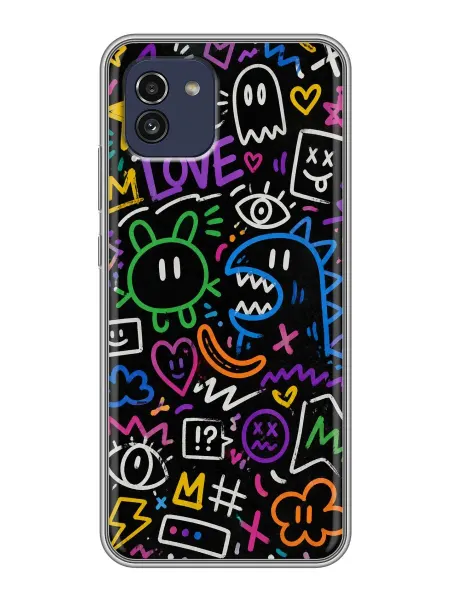 ChesnoCase Чехол на Samsung Galaxy A03 Граффити Медведь для мальчика