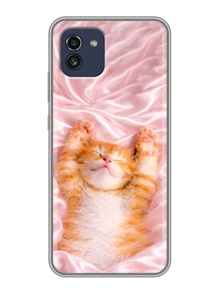ChesnoCase Чехол на Samsung Galaxy A03 котик для девочки