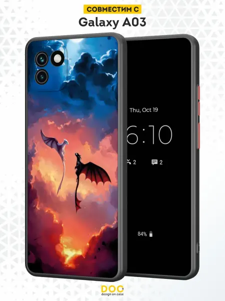 DesignOnCase Чехол Бампер на Samsung A03 с принтом Драконы