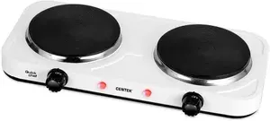 CENTEK Электрическая настольная плита CT-1507, 2 конфорки, белая