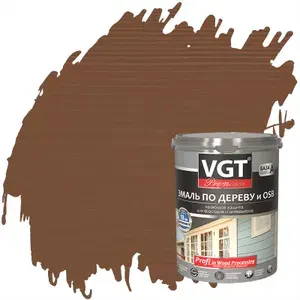 Эмаль по дереву и OSB VGT Premium полуматовая (2,5кг) шоколадный