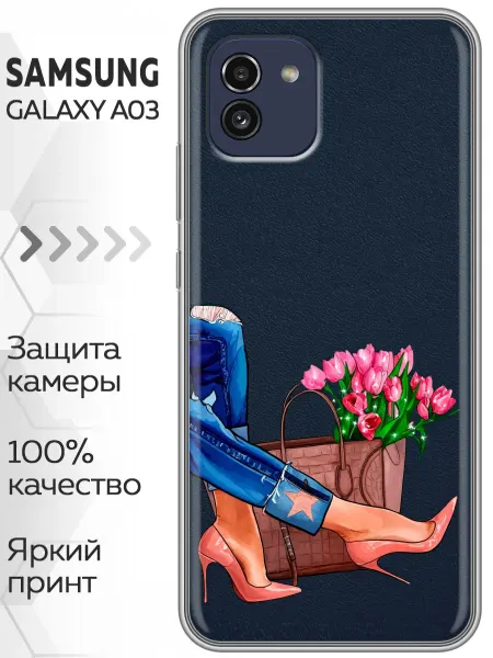 Marketclub Чехол на Samsung Galaxy A03 букет женский принт