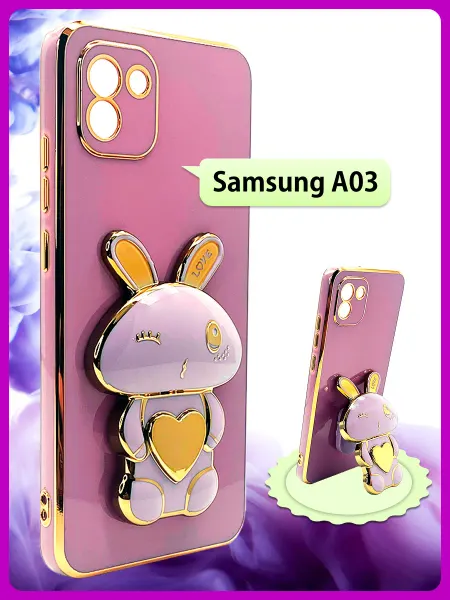 РИНОФОН Чехол подставка с попсокет на Samsung Galaxy A03