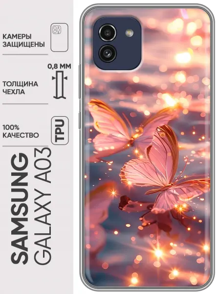 Trendmall Чехол на Samsung Galaxy A03 бабочки женский