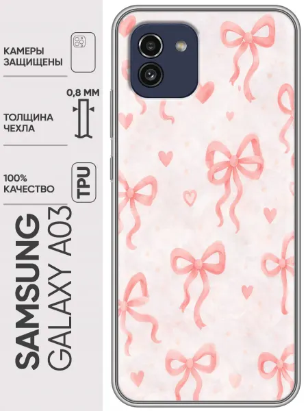 Trendmall Чехол на Samsung Galaxy A03 бантики для девочек