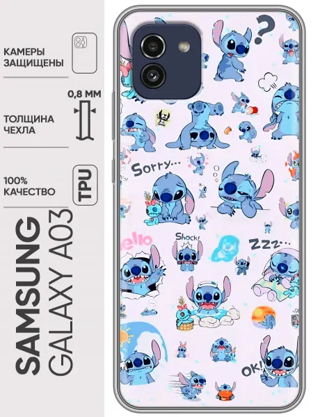 Trendmall Чехол на Samsung Galaxy A03 Лило и Стич (для девочки)