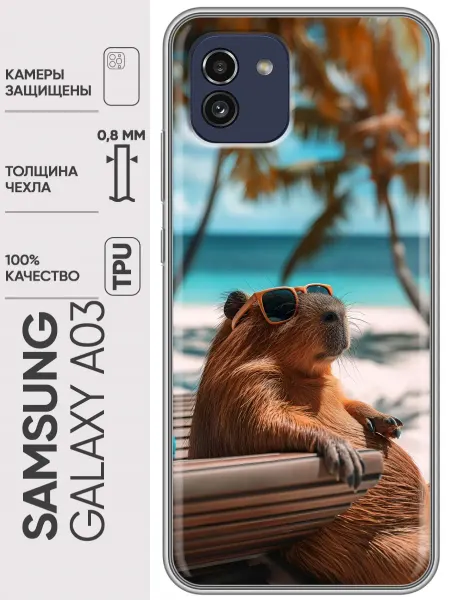 Trendmall Чехол на Samsung Galaxy A03 прикольные капибары