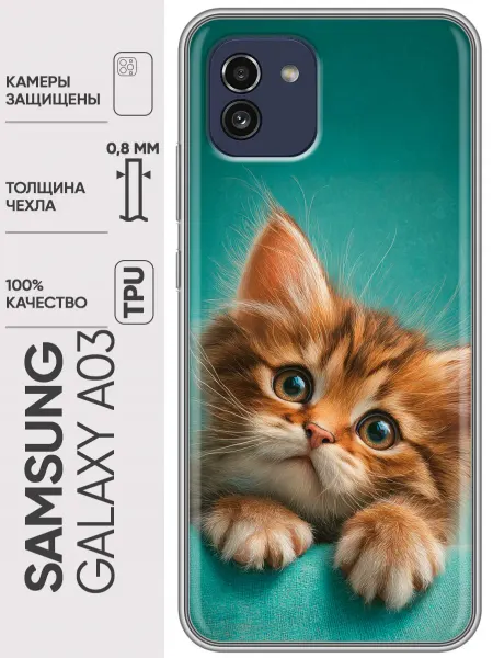 Trendmall Чехол на Samsung Galaxy A03 котенок (женский)