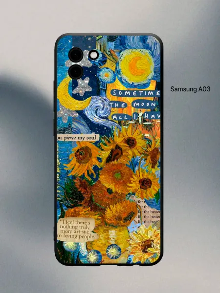 PANCASE Чехол на Samsung A03 с цветочками