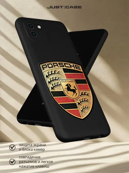 Принт-бутик Чехол на Samsung A03 с принтом Логотип Porsche