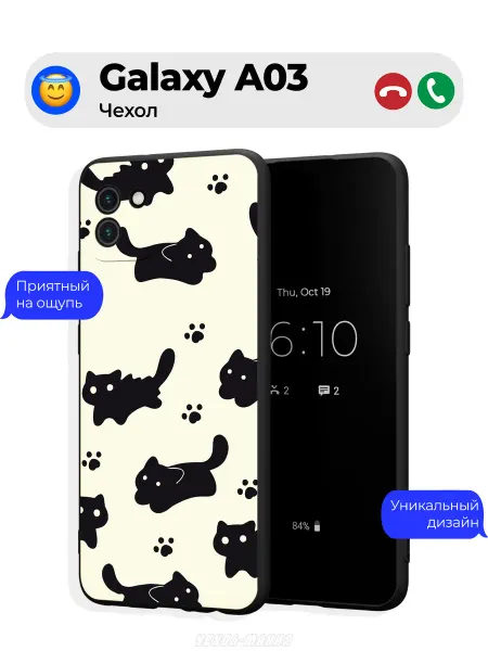 Чехол-Мания Чехол на Samsung A03 с лапкой котика