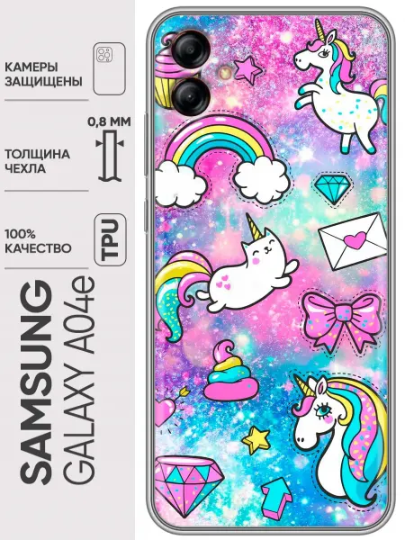 Trendmall Чехол на Samsung Galaxy A04e единороги для девочки
