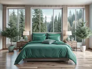 Постельное бельё тенсель King Size резинка 200х200х30 - Виридан наволочки 50х70