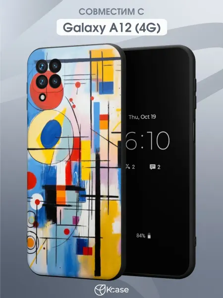 Kcase Чехол на Samsung A12 с принтом Абстракция