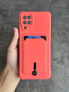 Чехол на Samsung A12 / M12 розовый с карманом