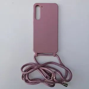 Чехол-накладка для Samsung Galaxy A14 из высокого качества силикона и веревкой-цепочкой на шею..