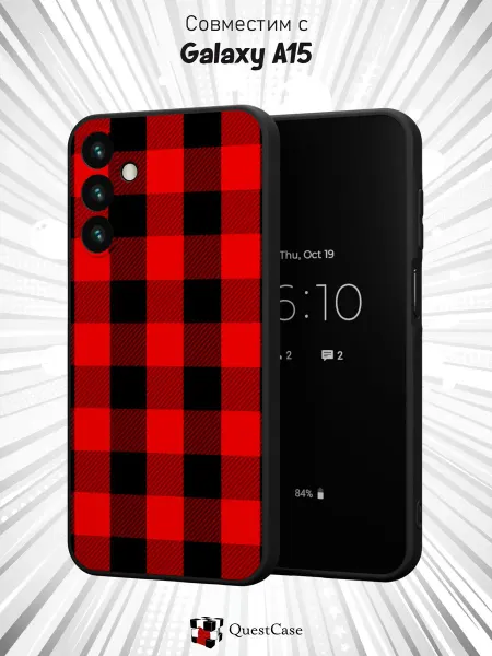 QuestCase Чехол на Samsung Galaxy A15 с принтом Клетка