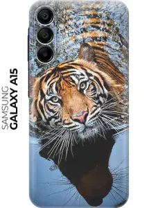 Силиконовый чехол на Samsung Galaxy A15 / Самсунг А15 с рисунком "Тигр купается"