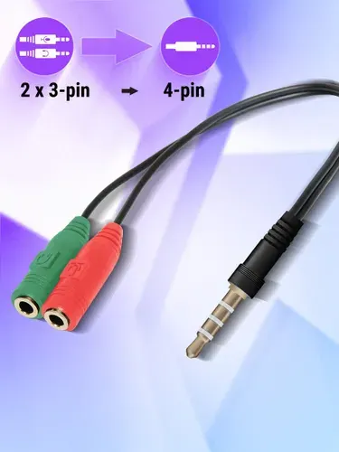 Разветвитель для наушников и микрофона jack 3,5mm / переходник для гарниртуры