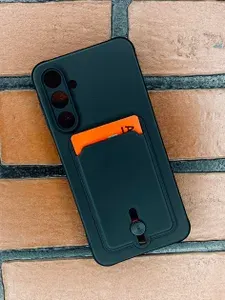 Силиконовый усиленный чехол с карманом для карт на Samsung A16 ( самсунг а16 )