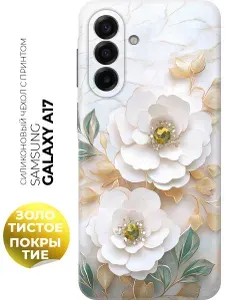 Силиконовый чехол на Samsung Galaxy A17 с принтом "Драгоценные цветы"