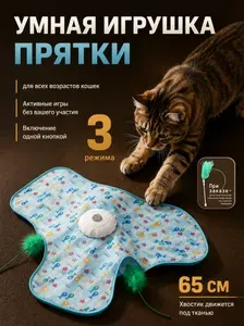 Игрушка для кошек интерактивная Прятки, кошачья умная игрушка со звуком мыши, Type-C зарядка, 3 игровых режима