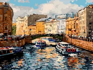 Картина по номерам Дикая Вишня "Мосты и каналы Питера", 30х40 см