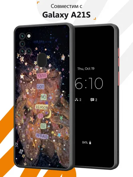 Мобилиус Чехол Бампер на Samsung A21S с принтом Коллаж