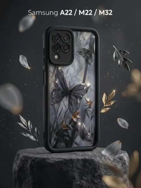 ЧЕХОЛБЕРИ Чехол с бабочками на Samsung A22, Samsung M22, Samsung M32