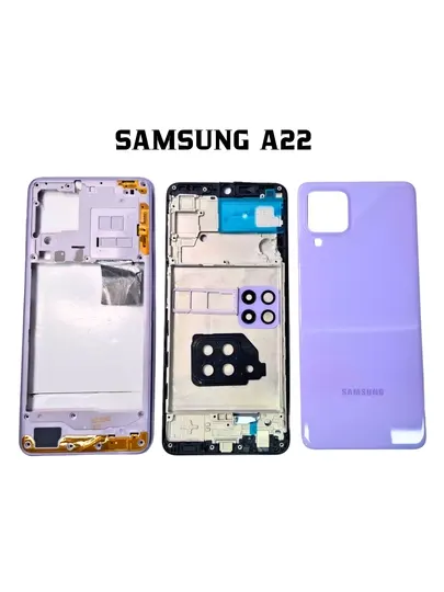 Корпус Samsung A22 комплект: задняя крышка, рамка, лоток SIM, кнопки, стекло камеры