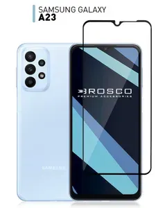 Защитное стекло на Samsung Galaxy A23 (Самсунг Галакси А23) с олеофобным покрытием, ROSCO
