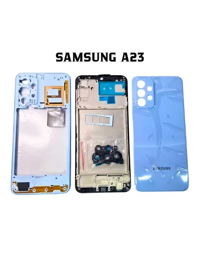 Корпус Samsung A23 комплект: задняя крышка, рамка, лоток SIM, кнопки, стекло камеры
