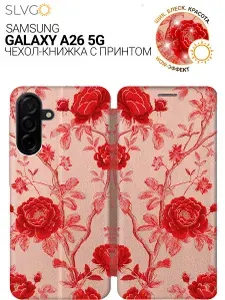 Чехол-книжка на Samsung Galaxy A26 с принтом Дыхание роз, bkg