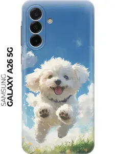 Силиконовый чехол на Samsung Galaxy A26 с принтом "Радостный щенок"
